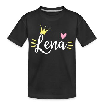 Lena Name Krone - Kinder Premium Bio T-Shirt - Schwarz - Vorne