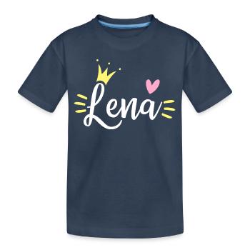 Lena Nom Couronne - T-shirt bio Premium Enfant - bleu marine - Devant