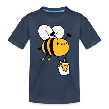 Abeille seau à miel - T-shirt bio Premium Enfant - bleu marine - Devant