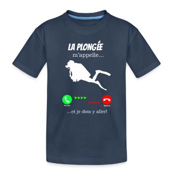 Diving is calling me - Kids' Premium Organic T-Shirt - navy - Front