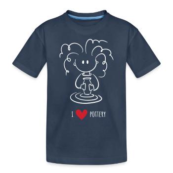 J’adore la poterie - Pour les fans de céramique et de poterie - T-shirt bio Premium Enfant - bleu marine - Devant