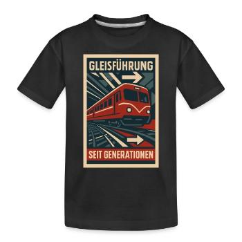 Gleis Führung Generation U Bahn Eisenbahn - Kinder Premium Bio T-Shirt - Schwarz - Vorne