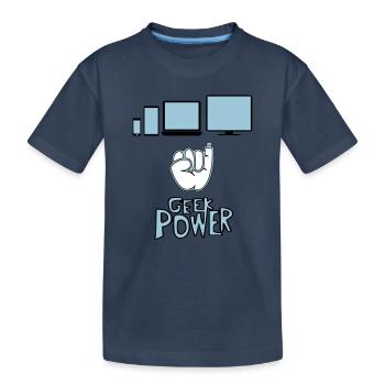 Geek - Kids' Premium Organic T-Shirt - navy - Front