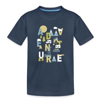 Outdoor Abenteuer - Kinder Premium Bio T-Shirt - Navy - Vorne
