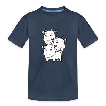 Niedliche Ziegen - Ziege - Kinder Premium Bio T-Shirt - Navy - Vorne