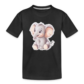 Éléphant - T-shirt bio Premium Enfant - noir - Devant