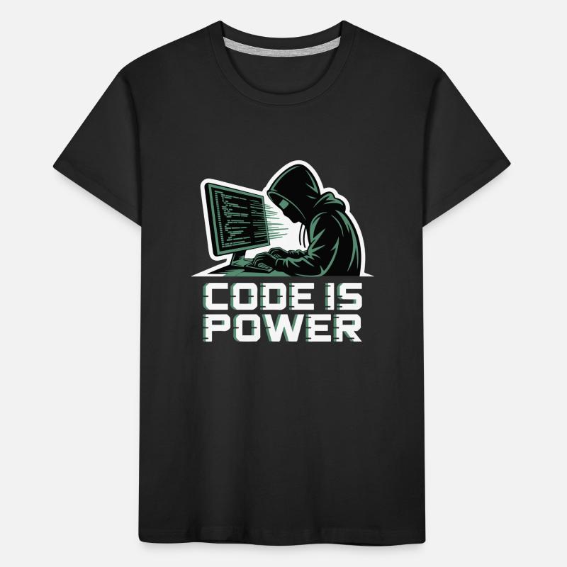 Cyber Hacker Code Infinity Design T-shirt bio Premium Enfant