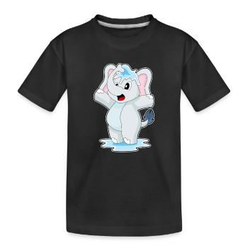 Elefant Wasser - Kinder Premium Bio T-Shirt - Schwarz - Vorne