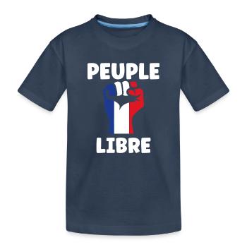 Peuple Libre Tricolore - T-shirt bio Premium Enfant - bleu marine - Devant