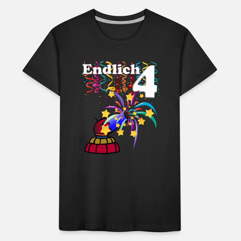 Enfin, 4e - 4e anniversaire avec confettis T-shirt bio Premium Enfant