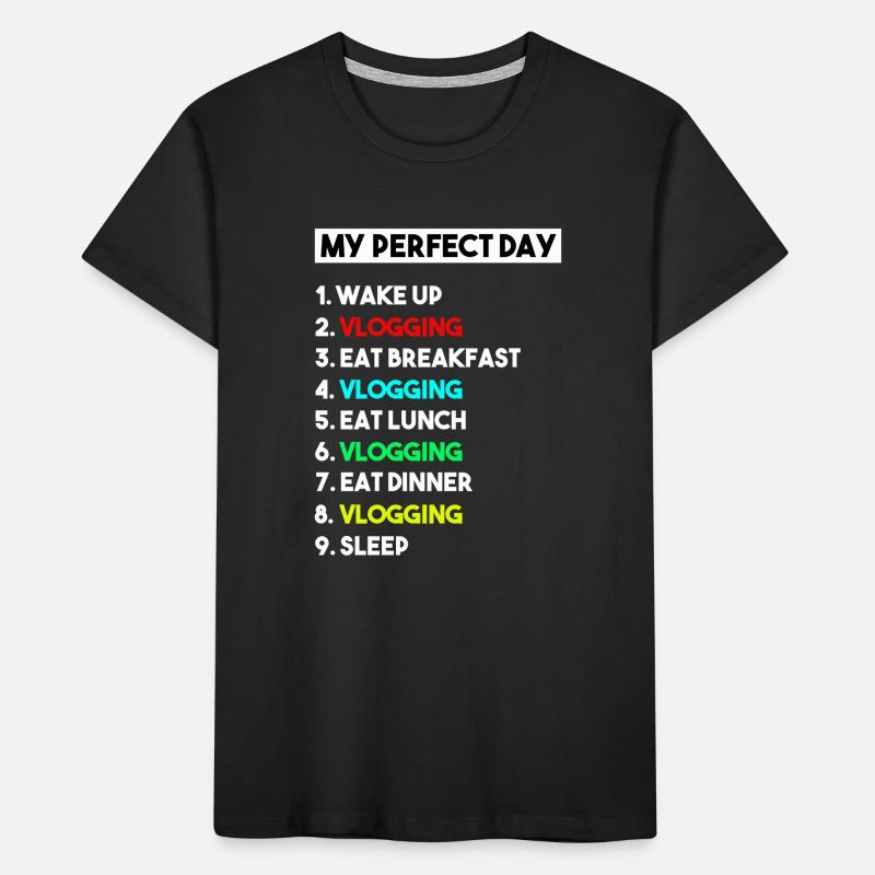 Mein perfekter Tag Vlogging-Zeitplan – Creator-Kunst Kinder Premium Bio T-Shirt