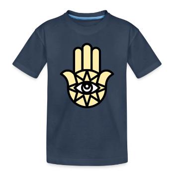 Hamsa Main de Fatima - T-shirt bio Premium Enfant - bleu marine - Devant