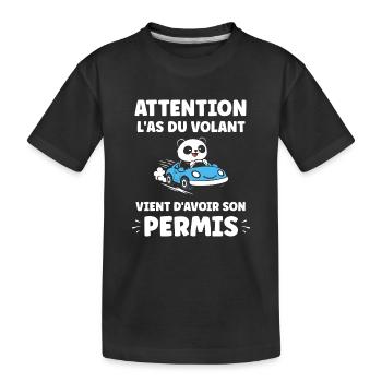 Humour permis de conduire - T-shirt bio Premium Enfant - noir - Devant