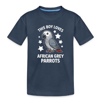 Grey Parrot Sayings Funny Grey Parrot Gift - Kids' Premium Organic T-Shirt - navy - Front