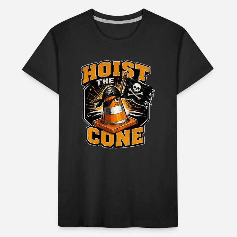 Construction Worker Road Construction Traffic Cone Kids' Premium Organic T-Shirt