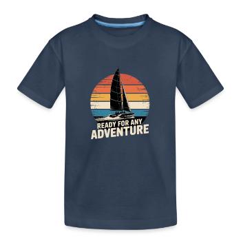 Régate Voile Chemise Voilier, Équipage de Yacht - T-shirt bio Premium Enfant - bleu marine - Devant