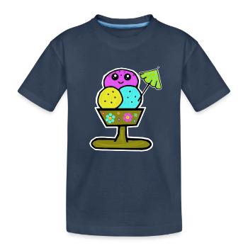 Glace colorée Sundae Glace Glace Glace - T-shirt bio Premium Enfant - bleu marine - Devant
