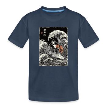 Ukiyo-e Baby Monkey Punch - Kinder Premium Bio T-Shirt - Navy - Vorne