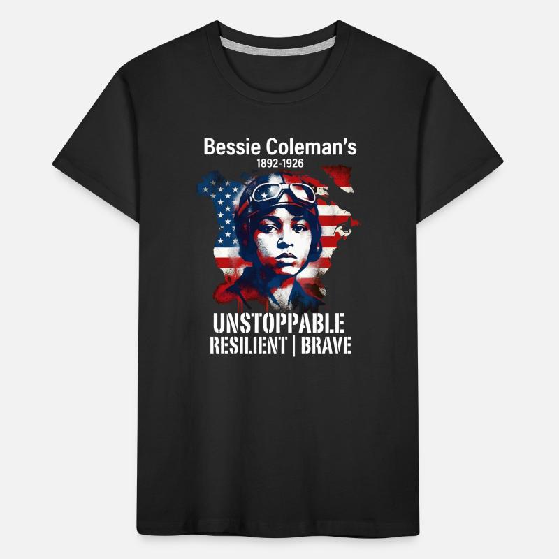 Bessie Coleman Mutig Luftfahrtpionierin Kinder Premium Bio T-Shirt