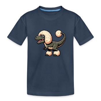 Caniche T-Rex Fusion Cartoon - T-shirt bio Premium Enfant - bleu marine - Devant