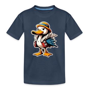 Duck seeks quarrel - Kids' Premium Organic T-Shirt - navy - Front