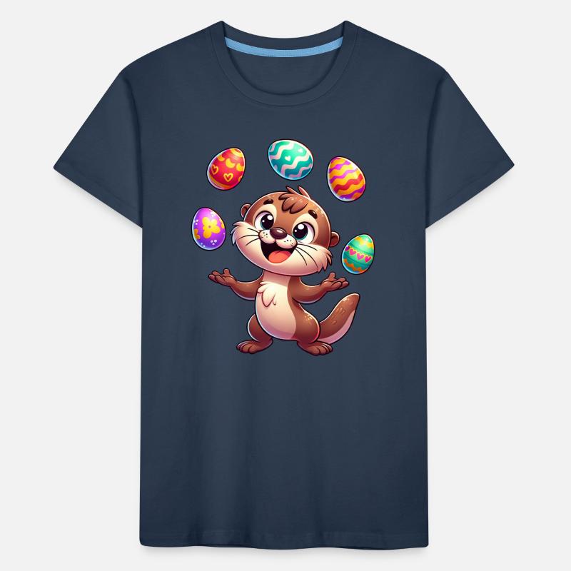 Easter Otter Juggling Easter Eggs, Kids' Premium Organic T-Shirt