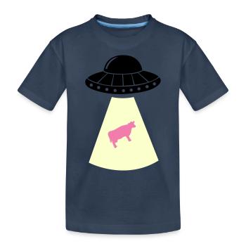 ufo kuh - Kinder Premium Bio T-Shirt - Navy - Vorne