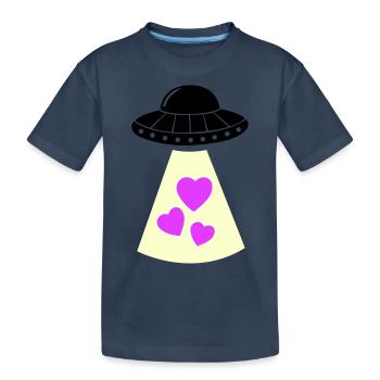 Coeur d’OVNI - T-shirt bio Premium Enfant - bleu marine - Devant