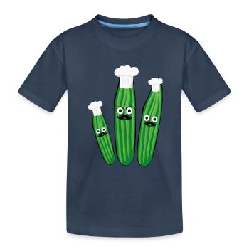 gurken familie,gurken,gurke,fliege,Köche, koch - Kinder Premium Bio T-Shirt - Navy - Vorne