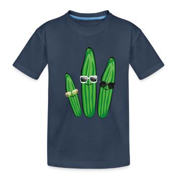 gurken trio,gurken,gurke,salatgurke,sonnenbrille - Kinder Premium Bio T-Shirt - Navy - Vorne