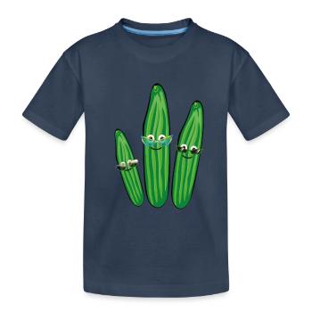 gurken trio,gurken,gurke,salatgurke,sonnenbrille - Kinder Premium Bio T-Shirt - Navy - Vorne