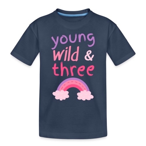 Young wild three - Gave til 3-åring - Premium økologisk T-skjorte for barn