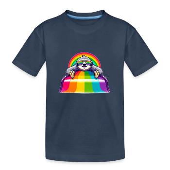 Aire de jeux arc-en-ciel de paresse de la fierté LGBTQ - T-shirt bio Premium Enfant - bleu marine - Devant