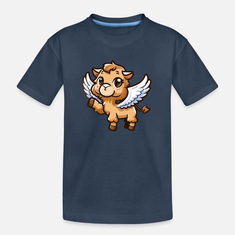 Engels-Kamel: Himmlischer Comic-Stil - Kinder Premium Bio T-Shirt - Navy