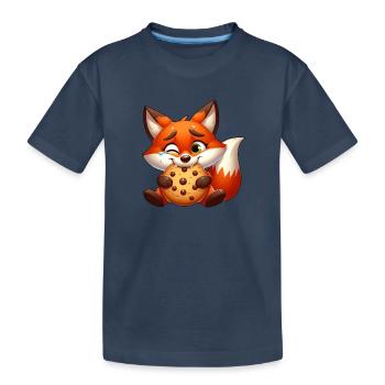 Rotfuchs Cookie Süßigkeit Nachtisch Keks - Kinder Premium Bio T-Shirt - Navy - Vorne
