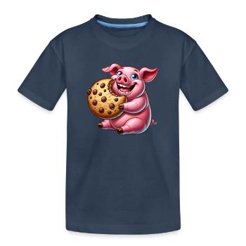 Süßes Schwein Cookie Nachtisch Leckereien - Kinder Premium Bio T-Shirt - Navy - Vorne