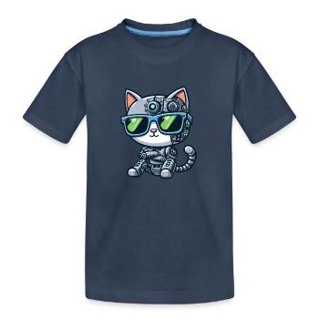Chat Chat Robot Mech Cyborg Science-Fi - T-shirt bio Premium Enfant - bleu marine - Devant