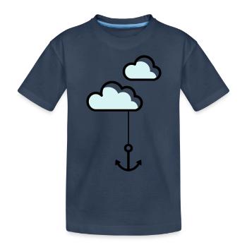 Anker mit Wolke - Kinder Premium Bio T-Shirt - Navy - Vorne