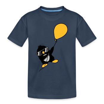 Le pingouin ballon s’envole - T-shirt bio Premium Enfant - bleu marine - Devant