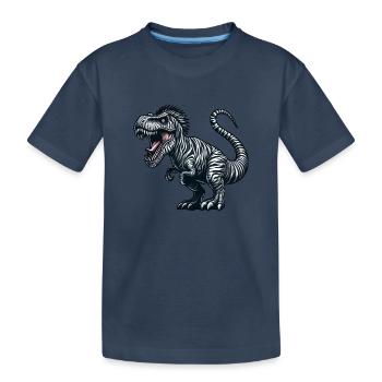 Dino Trex Zebra Fusion Fantasiewesen skurril - Kinder Premium Bio T-Shirt - Navy - Vorne