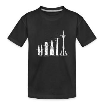 Höchste Wolkenkratzer Wolken Gebäude Mega Türme - Kinder Premium Bio T-Shirt - Schwarz - Vorne