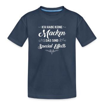 Keine Macken nur Special Effects Spruch - Kinder Premium Bio T-Shirt - Navy - Vorne