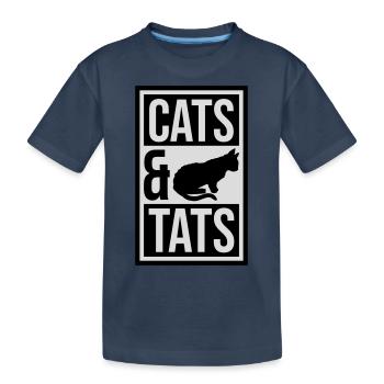cats and tats Zitat - Kinder Premium Bio T-Shirt - Navy - Vorne