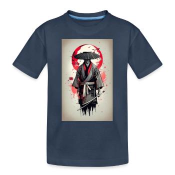 Affiche japonais médiéval - T-shirt bio Premium Enfant - bleu marine - Devant
