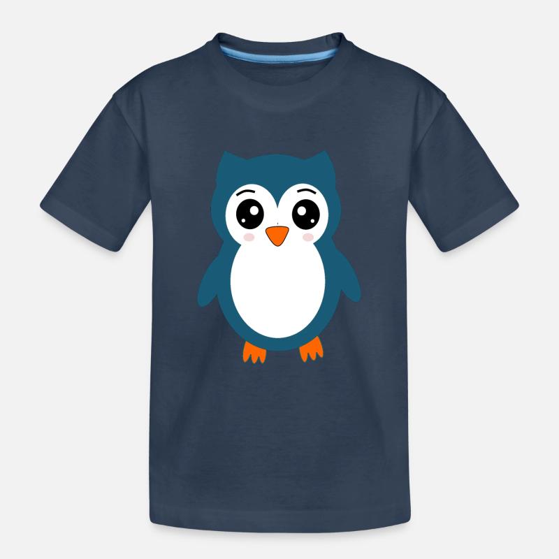 Eule blaue Eule - Kinder Premium Bio T-Shirt - Navy