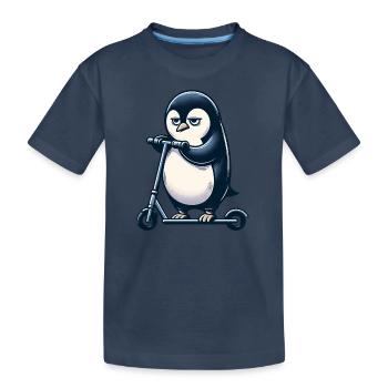 Carlin sur kickroller chien drôle - T-shirt bio Premium Enfant - bleu marine - Devant
