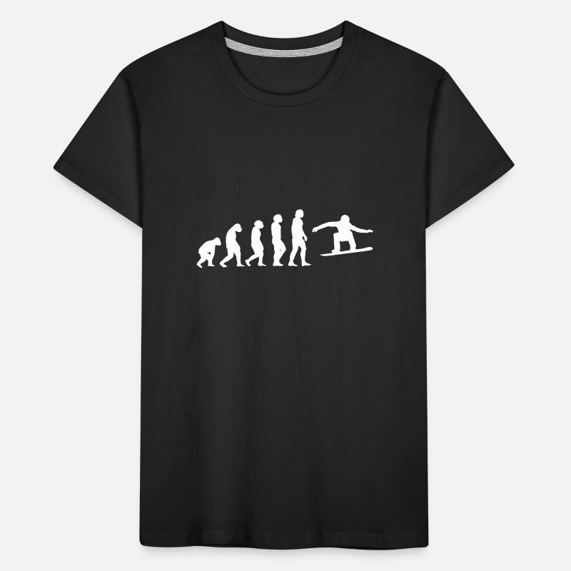 Snowboarder Evolution Silhouette Minimalist Kids' Premium Organic T-Shirt