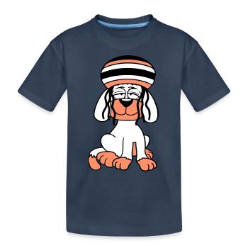 Dog Reggae Dreadlocks Hat Chill Relaxed Cool - Kids' Premium Organic T-Shirt - navy - Front