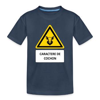 Caractère de cochon - T-shirt bio Premium Enfant - bleu marine - Devant