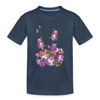 fleurs,vignes,fleurs,graffiti,peinture,fleur - T-shirt bio Premium Enfant - bleu marine - Devant